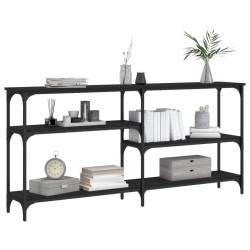 Table console noir 160x29x75 cm Bois d'ingénierie 