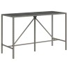 Ensemble de bar jardin 9 pcs gris poly rotin/bois massif acacia 