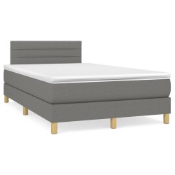 Sommier à lattes de lit avec matelas Gris foncé 120x200cm Tissu 