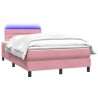 Sommier à lattes de lit avec matelas rose 120x220 cm velours 