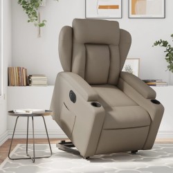 Fauteuil inclinable électrique cappuccino similicuir 