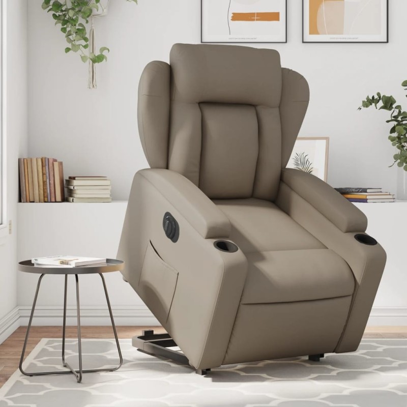 Fauteuil inclinable électrique cappuccino similicuir 