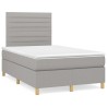 Sommier à lattes de lit matelas LED gris clair 120x190 cm tissu 