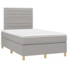 Sommier à lattes de lit matelas LED gris clair 120x190 cm tissu 