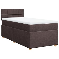 Sommier à lattes de lit avec matelas Marron foncé 100x200 cm 