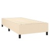 Sommier à lattes de lit matelas et LED Crème 100x200 cm Tissu 