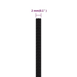 Corde de travail Noir 2 mm 50 m Polyester 