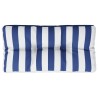 Coussin de palette rayures bleues et blanches 70x40x12 cm tissu 