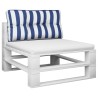 Coussin de palette rayures bleues et blanches 70x40x12 cm tissu 