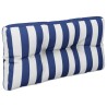 Coussin de palette rayures bleues et blanches 70x40x12 cm tissu 