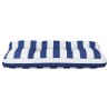 Coussin de palette rayures bleues et blanches 70x40x12 cm tissu 