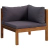 Canapé de jardin à 3 places avec coussin Bois d'acacia massif 