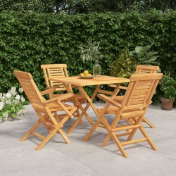 Ensemble à manger de jardin 5 pcs Bois de teck massif 