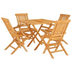 Ensemble à manger de jardin 5 pcs Bois de teck massif 