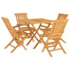 Ensemble à manger de jardin 5 pcs Bois de teck massif 