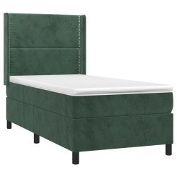 Sommier à lattes de lit matelas LED Vert foncé 90x200cm Velours 
