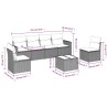 Salon de jardin avec coussins 7 pcs marron résine tressée 