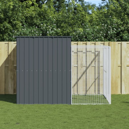 Niche pour chien avec cour anthracite 214x253x181 cm 