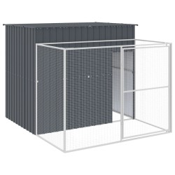 Niche pour chien avec cour anthracite 214x253x181 cm 