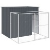 Niche pour chien avec cour anthracite 214x253x181 cm 