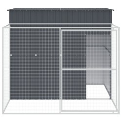 Niche pour chien avec cour anthracite 214x253x181 cm 