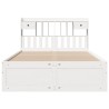 Lit bibliothèque sans matelas blanc 140x190 cm bois pin massif 