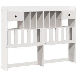 Lit bibliothèque sans matelas blanc 140x190 cm bois pin massif 