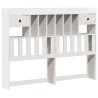 Lit bibliothèque sans matelas blanc 140x190 cm bois pin massif 