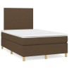 Sommier à lattes de lit et matelas marron foncé 120x190cm tissu 