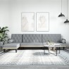 Canapé-lit en forme de L gris clair 260x140x70 cm tissu 