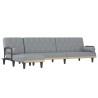 Canapé-lit en forme de L gris clair 260x140x70 cm tissu 