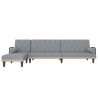 Canapé-lit en forme de L gris clair 260x140x70 cm tissu 