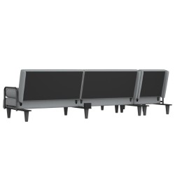 Canapé-lit en forme de L gris clair 260x140x70 cm tissu 