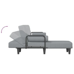 Canapé-lit en forme de L gris clair 260x140x70 cm tissu 