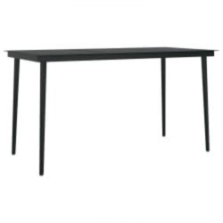 Ensemble à manger de jardin et coussins 5pcs Gris/noir 