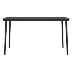 Ensemble à manger de jardin et coussins 5pcs Gris/noir 