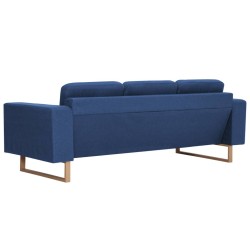 Canapé à 3 places Tissu Bleu 