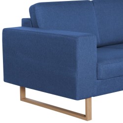 Canapé à 3 places Tissu Bleu 