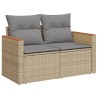 Salon de jardin avec coussins 7pcs mélange beige résine tressée 
