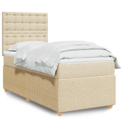 Sommier à lattes de lit avec matelas Crème 80x200 cm Tissu 