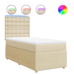 Sommier à lattes de lit avec matelas Crème 80x200 cm Tissu 