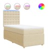 Sommier à lattes de lit avec matelas Crème 80x200 cm Tissu 