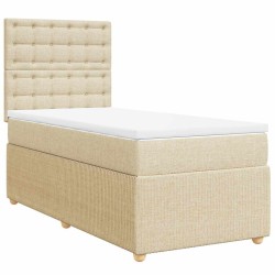 Sommier à lattes de lit avec matelas Crème 80x200 cm Tissu 