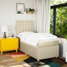 Sommier à lattes de lit avec matelas Crème 80x200 cm Tissu 