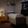 Sommier à lattes de lit et matelas Crème 90x190 cm Tissu 