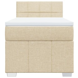 Sommier à lattes de lit et matelas Crème 90x190 cm Tissu 