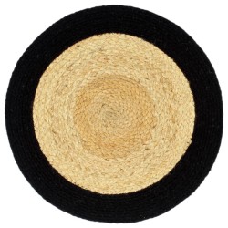 Napperons 6 pcs Naturel et noir 38 cm Jute et coton 