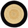 Napperons 6 pcs Naturel et noir 38 cm Jute et coton 