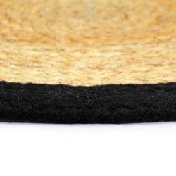 Napperons 6 pcs Naturel et noir 38 cm Jute et coton 