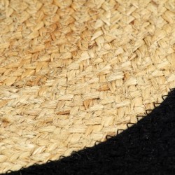 Napperons 6 pcs Naturel et noir 38 cm Jute et coton 